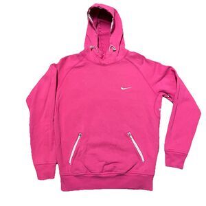 Vintage Y2K Nike Women’s Pull Over Sweatshirt Size M 100% Cotton 08 Pink Logo